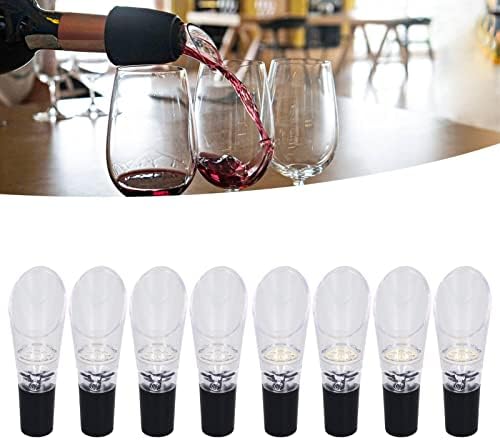 Wine Pourer, 4PCS Wine Aerator PC Decanter Bottle-Top Aerator with Pour Spout for Instant Wine Aeration in Household Party(Silver)