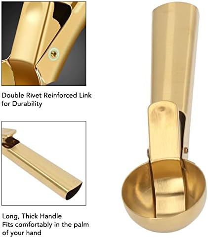 Ice Cream Scoop with Trigger – Stainless Steel Portion Scooper for Cookies, Muffins & Meatballs – Easy Release Disher for Baking, Commercial & Home Kitchen – Gold