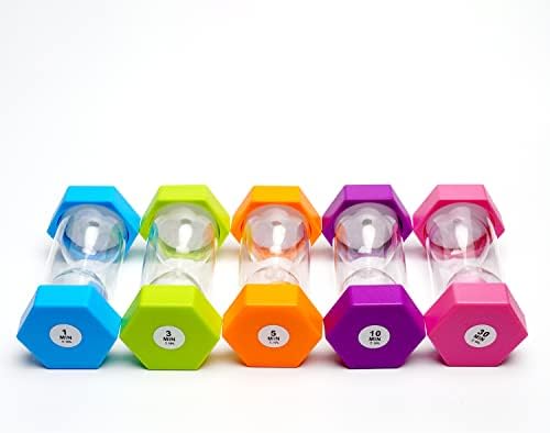 SANDTIMER 5 PcsColorful Hourglass, Sand Timers, Acrylic Hourglass Timer, Kitchen Timer,1/3/5/10/30 Minutes Sandglass for Classroom, Home, Kitchen, Office Decoration