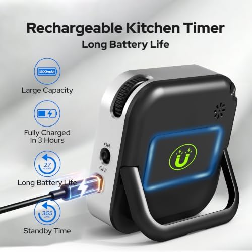 Visual Timer for Kids with Color Display Kitchen Timer 1500mAh Battery