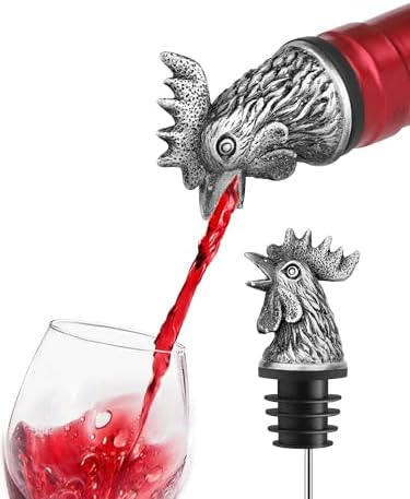 Animal Wine Pourer Spout, Drip Free Bottle Pourer & Stopper for Wine and Liquor Bottles, Funny Gift for Men, Dad, Hostess and Housewarming, Bar Cart Accessory for Holiday Party Decor, Multiple Animal