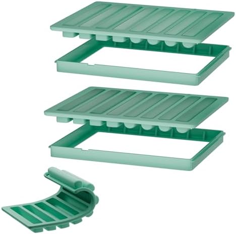 Water Bottle Ice Cube Trays for Freezer - Silicone Ice Stick Mold with Support Fame, Long Ice Cube Maker for Chilling Whiskey, Cocktails, Coffee - Reusable Easy-Release Narrow Ice Tray (Pack of 2)