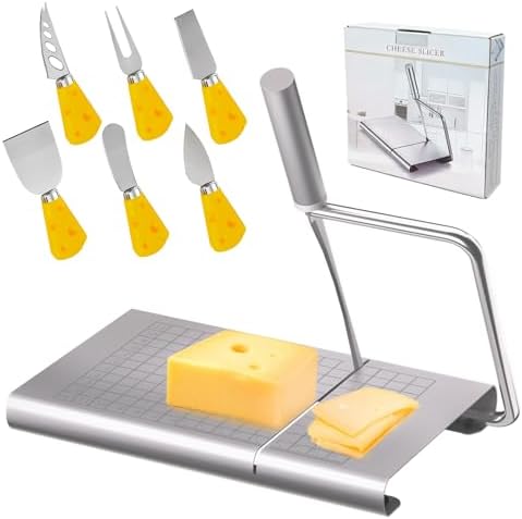 Cheese Slicer Board, Stainless Steel with Blade for Block Cheese