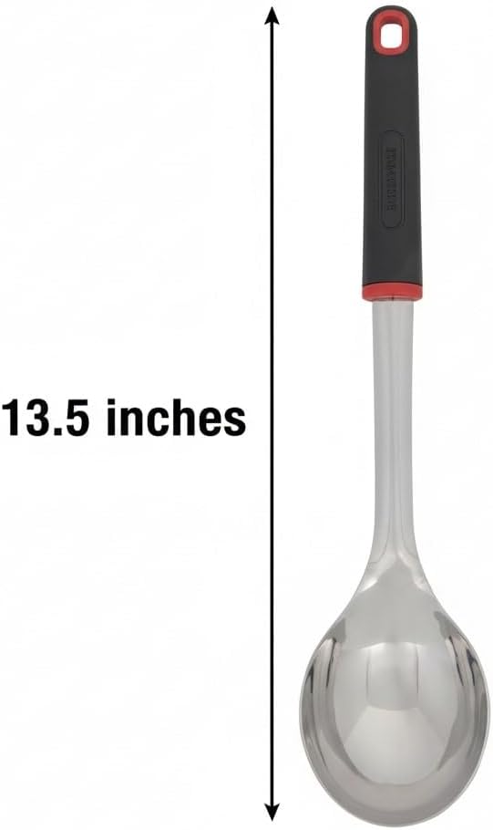 Farberware Classic Stainless Steel Slotted Turner and Basting Spoon, 13.5 Inch Kitchen Utensil for Mixing, Serving, and Basting - Dishwasher Safe Cooking Tool
