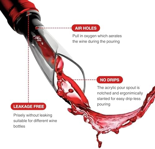 Honey Coco Wine Aerator Pourer with Vacuum Pump Stopper