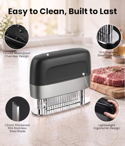 KANAD Meat Tenderizer, With 48 Stainless Steel Ultra Sharp Needle Blades