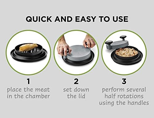 CHSSIH Meat Shredder,Chicken Shredder,Meat Shredder Tool,Meat Cutting Tool with Handle and Non-Slip Base,Replace The Bear Claw Meat Cutter,Black-Onepiece