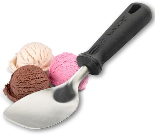 TableCraft 12073 Ice Cream Spade, Heavy Duty Stainless Steel Frothing and Scooping Tool with Soft Handle, 2.75" x 1" x 9.75", Ideal for Gelato, Sorbet and Foodservice Use