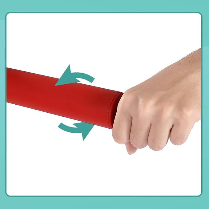 Classic Silicone Rolling Pin, Dough Roller for Fondant, Pie Crust, Cookie and Pastry, Essential Kitchen Baking Utensil, Non-Stick Surface Plastic Handle Rolling Pin (20 Inches)