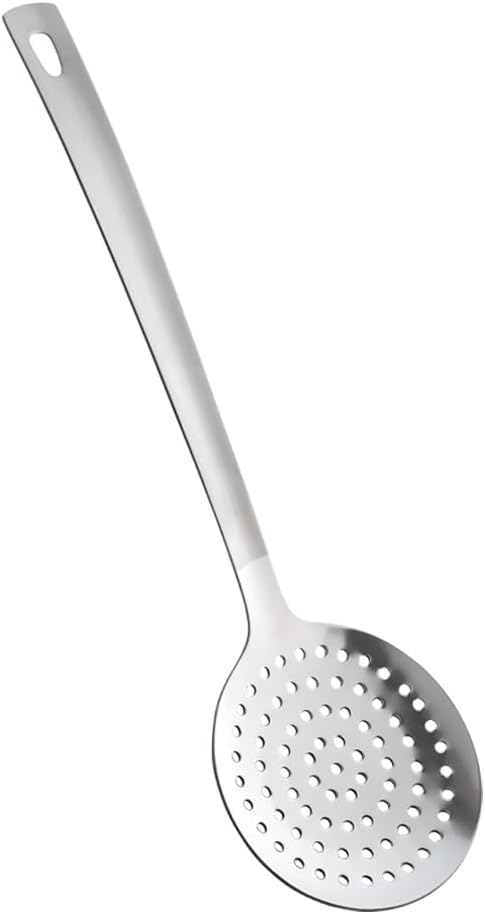 Metaltex Dana Series Slotted Spoon 32 cm Solid Stainless Steel Heavy Duty Skimmer Silver