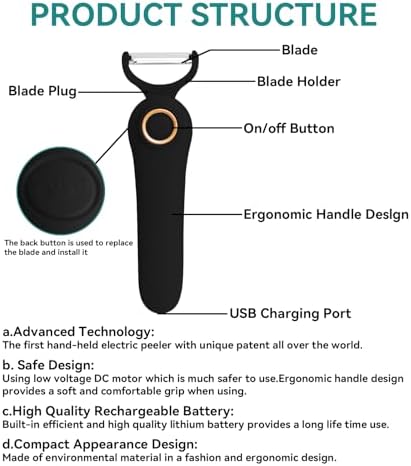 3-in-1 Electric Peeler | Auto Blade for Fruits/Vegetables