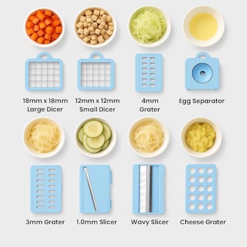 CASAFOYER 16 in 1 Vegetable Chopper, Mandoline Slicer, Food Dicer with Container