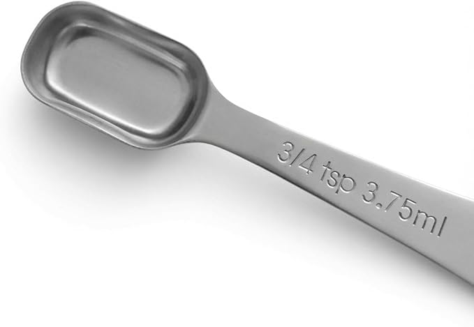 Stainless Steel Measuring Cups and Spoons Set, 13-Piece Metal Measuring Set with Engraved US & Metric Measurements, 7 Cups & 6 Spoons for Baking, Cooking & Meal Prep