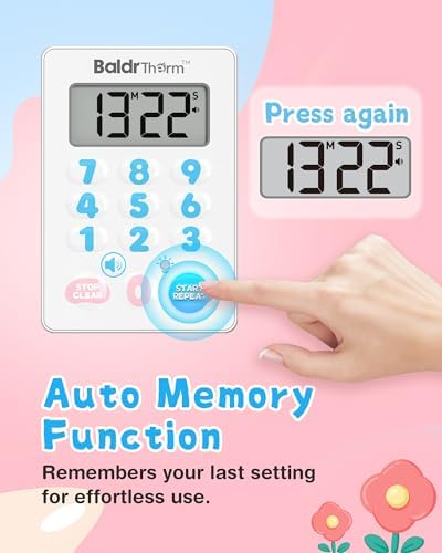 Digital Kitchen Timer, Waterproof Magnetic Countdown Timer with Alarm(Cute)
