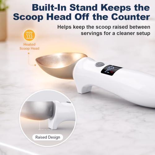GVODE Heated Ice Cream Scoop, Rechargeable Electric Scooper, LED Display