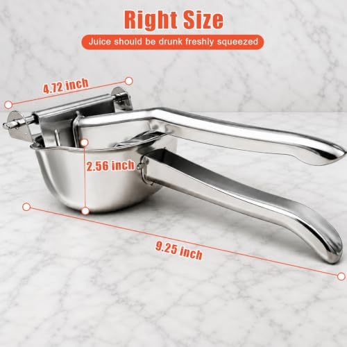 304 Stainless Steel Lemon Squeezer, Dishwasher Safe Manual Juicer