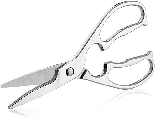 Come Apart Kitchen Shears by WELLSTAR, Multi-purpose Heavy Duty German Stainless Steel Food Scissors for Cutting Meat Poultry Chicken Vegetable, Durable One Piece Construction, Mirror Finish