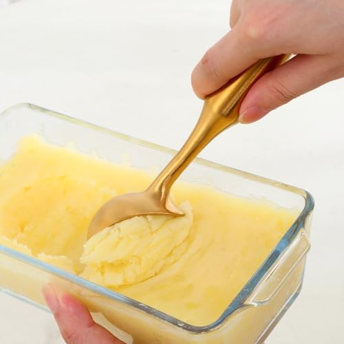 Ice Cream Scoop - Heavy Duty Stainless Steel Icecream Scooper, 9 inches Nonstick Anti-Freeze Ice Cream Scooper for Gelato, Sorbet, Cookie Dough, Melon, Sundae - Dishwasher Safe (Gold)