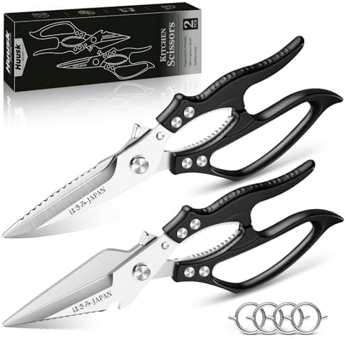 HUUSK Kitchen Shears Heavy Duty - Japanese Kitchen Scissors All Purpose