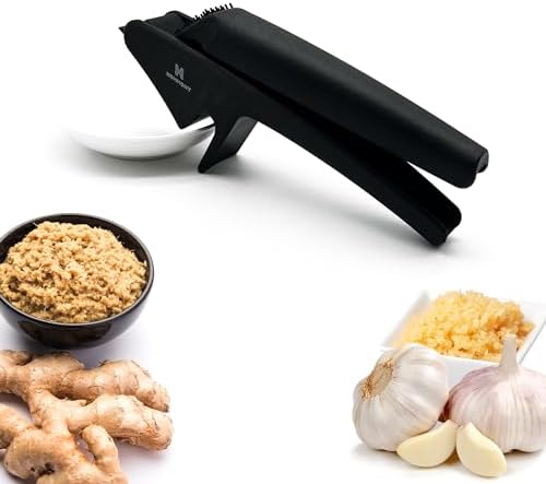 XPress | All-In-One Garlic Press Easy to Use & Clean, Effortlessly Squeeze Garlic Mincer, Durable Nylon Plastic Garlic Crusher, No Peel Needed & No Smelly Fingers