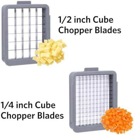 Glad 2-in-1 Vegetable Chopper - 1.8 Quart Food Chopper with 2 Interchangeable Blades (1/4" & 1/2") - Onion Dicer and Veggie Cutter for Meal Prep, Dishwasher Safe Kitchen Gadget