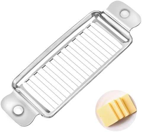 Butter Slicer Cutter，Butter Slicer for Butter Squares，Cheese Cutters for Block Cheese，Stainless Steel Butter & Cheese Slicer