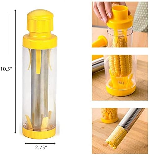 Safer Corn Thresher,Quick Corn Stripper,Stainless Steel Corn Cob Remover Cutter Corn Peeler,Removing Fresh Corn Kernels Tool,Manual Corn Threshing No Splatters,Practical Kitchen Gadgets,10.5 inch
