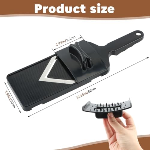 Mandoline Slicer for Kitchen, Multifunctional V-Blade Vegetable Mandoline Slicer with Hand Holder Handheld Potato Cucumber Cabbage Shredder Food Slicer- for Potatoes, Onion