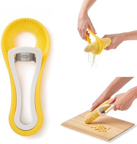 Chef’n Nesting Corn Tool Set, Corn Peeler and Desilker Brush, 2-in-1 Corn Silk Remover and Cob Stripper