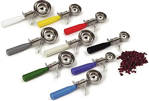 Carlisle FoodService Products 60300-12 Stainless Steel Portion Control Disher Scoop, 3.3 oz, Green