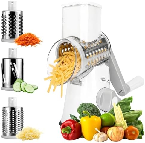 Cheese Grater Hand Crank,Rotary Vegetables Shredder with Handle