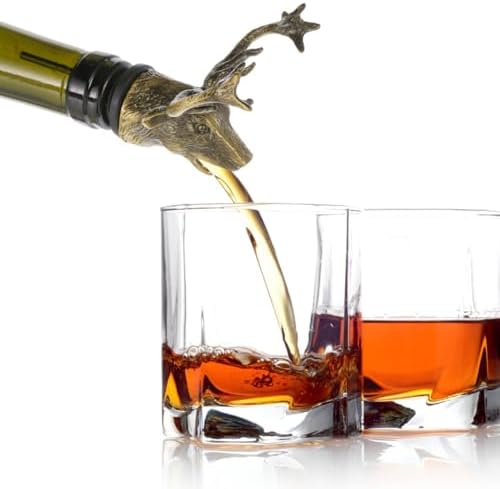 Happyyami Christmas Wine Aerators Stag Head Wine Pourer Elk Head Deer Wine Aerator Reindeer Bottle Pourer Christmas Holiday Party Table Decoration