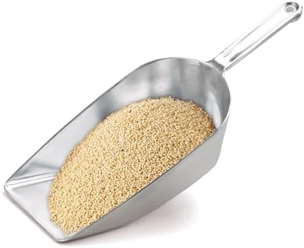 HIC Kitchen Flat Bottom Food Utility Scoop, 13.75-Inches, 350-Millimeters, Commercial-Grade Anodized Cast Aluminum