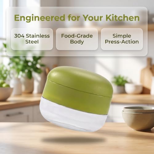 Manual Garlic Twister and Ginger Mincer Tool, Garlic Press and Chopper with Container Manual Garlic Cutter for Garlic, Onion, Ginger, Herbs, Nuts Kitchen Gadget (2 Psc)