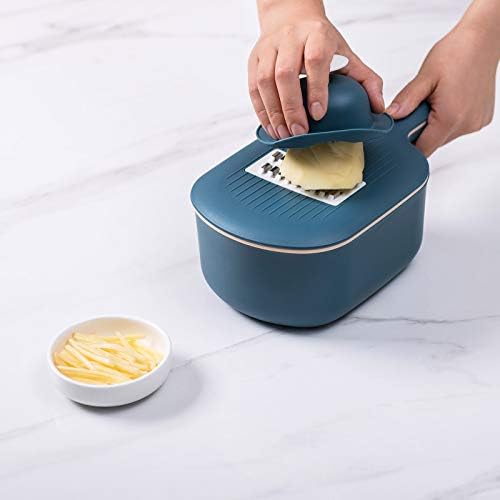 JIZHENG Vegetable Chopper-Spiralizer Vegetable Mandoline Slicer-Onion Chopper with Container-Pro Food Chopper with Container-4 Blades