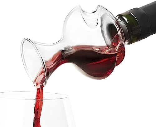 Final Touch Experience Glass Wine Aerator for Wine Bottles, Mouth-Blown