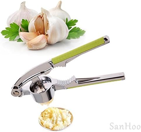 DALMI Garlic Press Mincer Crusher-Heavy Duty Zinc Alloy & Stainless Steel with Ergonomic Comfort - Grip Handle: Make Crushed Garlic, Pressed Garlic Cloves, Garlic Toast, Garlic Roasted Potatoes & More