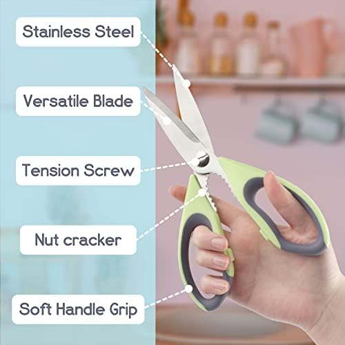 Premium Kitchen Shears - Bay Leaf Green - 3 Scissors