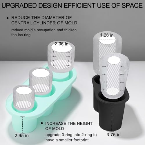 Ice Mold for Stanley Cup 30oz 40oz, Silicone Ice Tray, Black