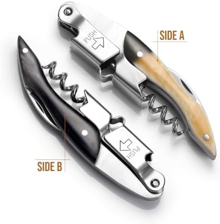 wine opener Professional Corkscrews for Wine Bottles w/Foil Cutter and Cap Remover -Wine Key for Servers, Waiters, Bartenders (Bull horns corkscrew (each with a different color))