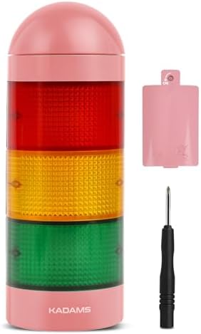 KADAMS Visual Timer for Kids with Pre-Alarm, Traffic Light Countdown Timer for ADHD Toddlers Classroom 24H Digital Timer, 5 Volume Levels Mute Pause Memory for Homework Learning Home Routine