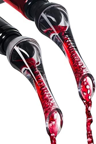 Wine Aerator Pourer (2 Pack, Silver and Black) by Vintorio