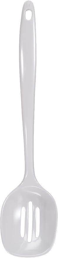 LACOR Melamine Classic Slotted Ladle, White, 30 cm