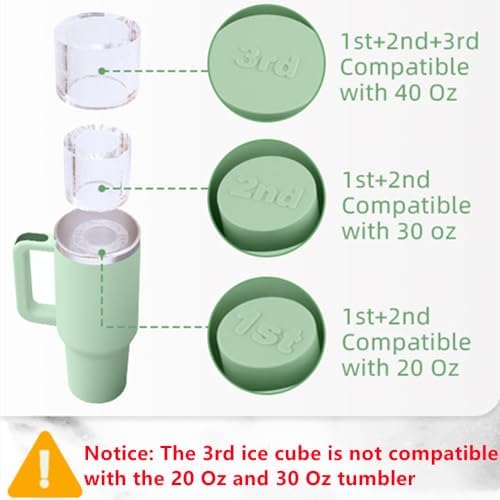 Fu Store Ice Cube Tray for Tumbler Cup 30-40 oz Tumbler 3pcs Silicone Ice Cube Molds With Lid and Bin for Chilling Cocktails Whiskey Drinks Juice Coffee Easy Fill and Release Ice Maker