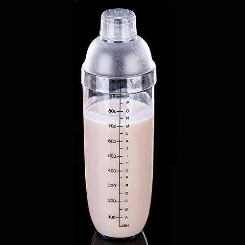 2 Pcs Plastic Cocktail Shaker,Drink Mixer Boba Tea Shaker,Professional Bar Tools Set (33oz/1000cc)