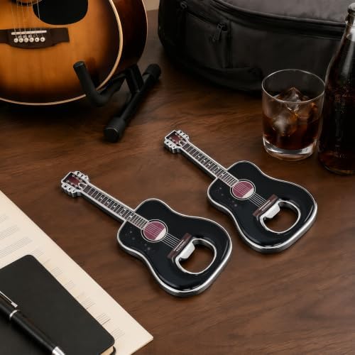 Guitar Shaped Bottle Opener, 2 Pack Metal Beer Opener Gift for Music Lovers
