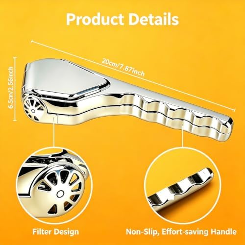 Heavy-Duty Lemon Squeezer Stainless Steel - Handheld Juicer with Full Juice Extraction - Easy Squeeze Lime Citrus Flods Flat Manual Press Fruit Extractor/Presser