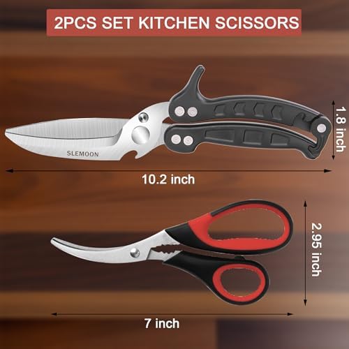 Heavy Duty Kitchen Poultry Shears Black,2pcs set
