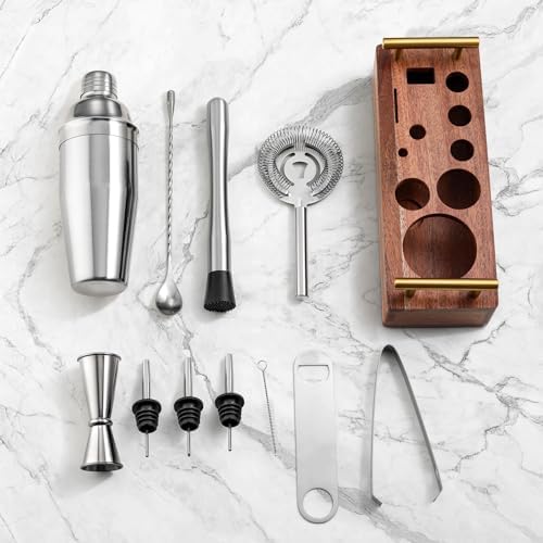 LUCKYGOOBO Cocktail Shaker Set,Bartender Kit,24oz Bar Tool Set,12-Piece