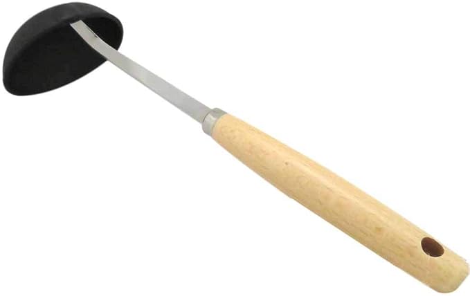Endoshoji BOL7201 Professional Olive Nylon Ladle, Stainless Steel, Natural Wood, Made in Japan